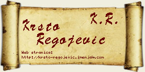 Krsto Regojević vizit kartica